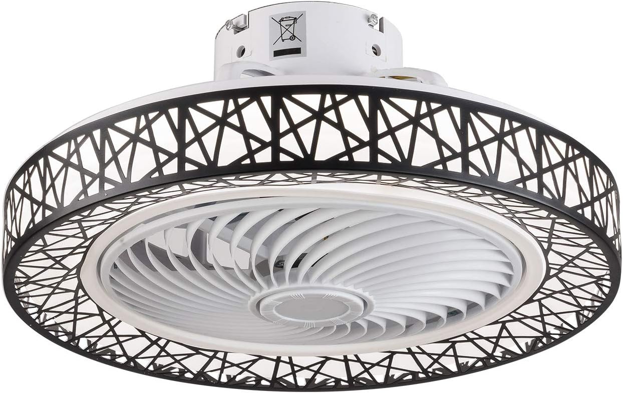 TFCFL 23 Inch Ceiling Fan with Light and Remote Control,Design LED Semi Flush Mount Light Fandelier Ceiling Chandelier,3 Lights 3 Speeds,Quiet Motor,for Home Living Room