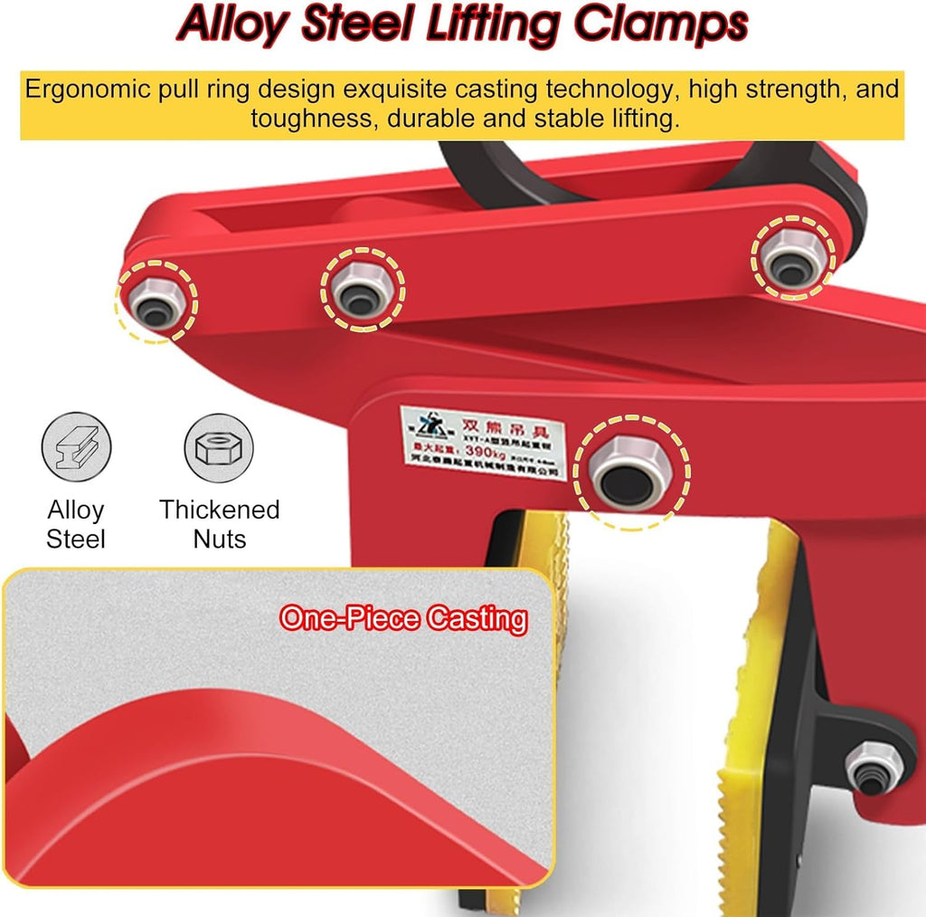 Vertical Adjustable Jaw Opening Slab Lifter Red Lifting Clamps Grabber 2-12 CM, for Hanging Stone Transportation, Steel Single Scissor Puller Hoisting(Opening 2-6 cm/0.8-2.4 in)