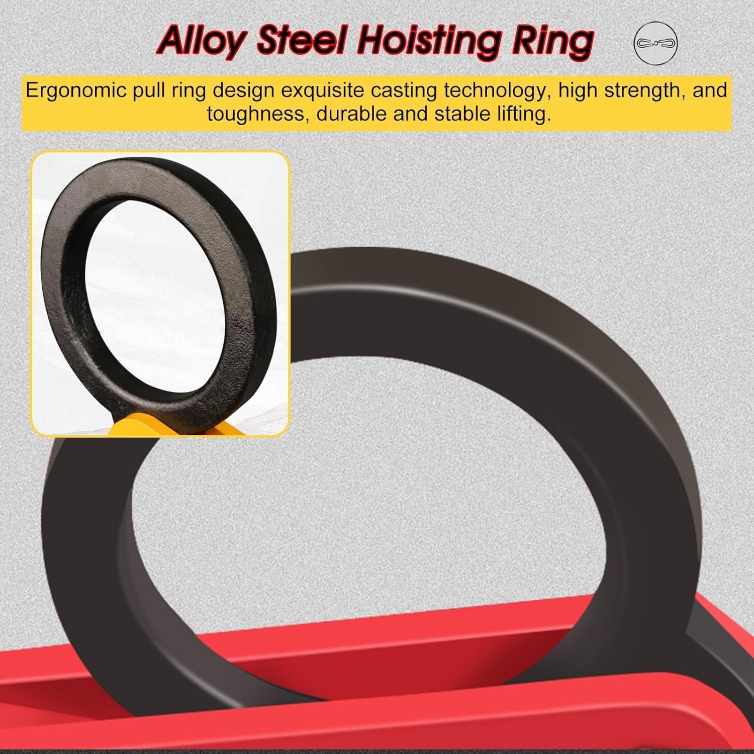 Vertical Adjustable Jaw Opening Slab Lifter Red Lifting Clamps Grabber 2-12 CM, for Hanging Stone Transportation, Steel Single Scissor Puller Hoisting(Opening 6-12 cm/2.4-4.7 in)