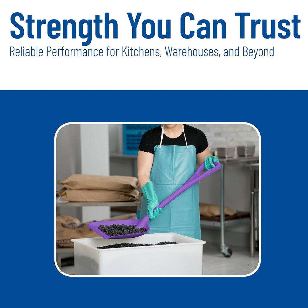 SPARTA Polypropylene Sanitary Shovel, One-Piece Food Handling Scoop, Commercial Kitchen and Bulk Ingredient Transfer Tool, 13.75' x 16.5' Scoop, Purple (Pack of 3)