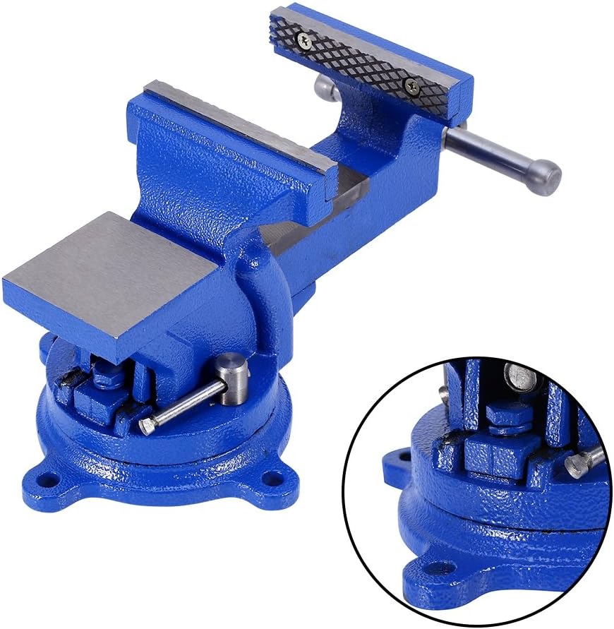 4' Jaw Bench Vice, Multipurpose 360-Degree Heavy Duty Bench Vise 100mm Jaw Mechanic Work Shop Table Top Clamp Press Locking Swivel Base for Crafting Woodworking Clamping Fixing Equipment