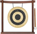 10'-12' Gongs on Woodsonic Stand - Includes Gong, Mallet, & Stand/Easy to Play Traditional Chinese Gong/Easy to Assemble Stylish Wood/Great for Small Spaces