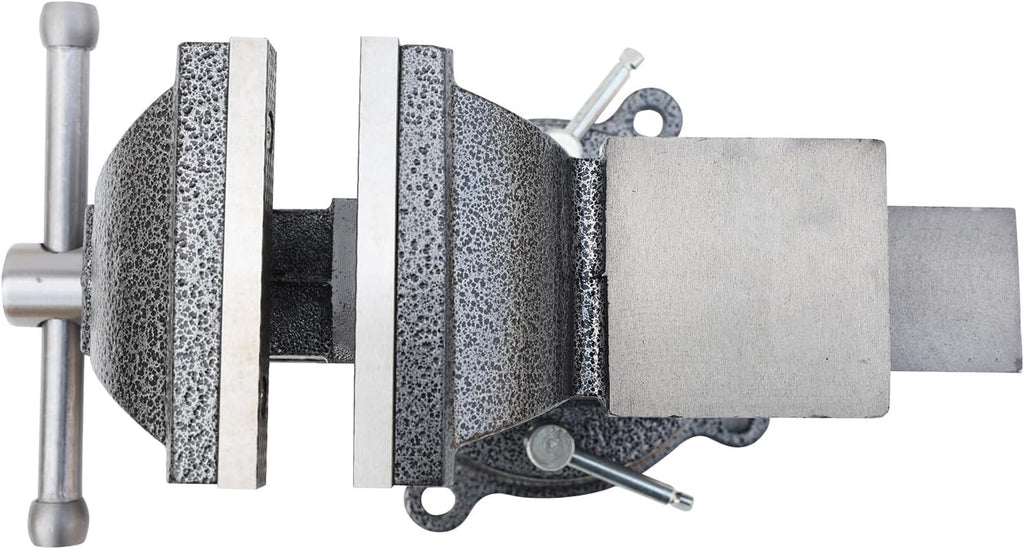 KAKA INDUSTRIAL Bench Vises 4 Inch Jaw Width, 4 Inch Jaw Opening Homeowner's Vise, Swivel Base Heavy Duty, for Drilling, Pipe Cutting, Woodworking HPS-100