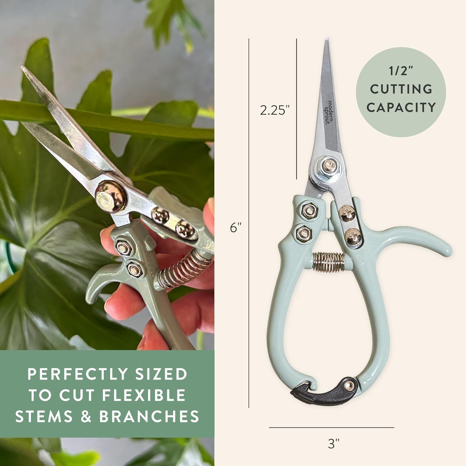 Modern Sprout Pruning Shears - Herb Snipping Scissors- Lightweight Gardening Tools W/Easy Lock - Flower Cutter Garden Shears - Gift for Father's Day -Carbon Steel Blade+Reusable Holster(Multi,12 Pcs)