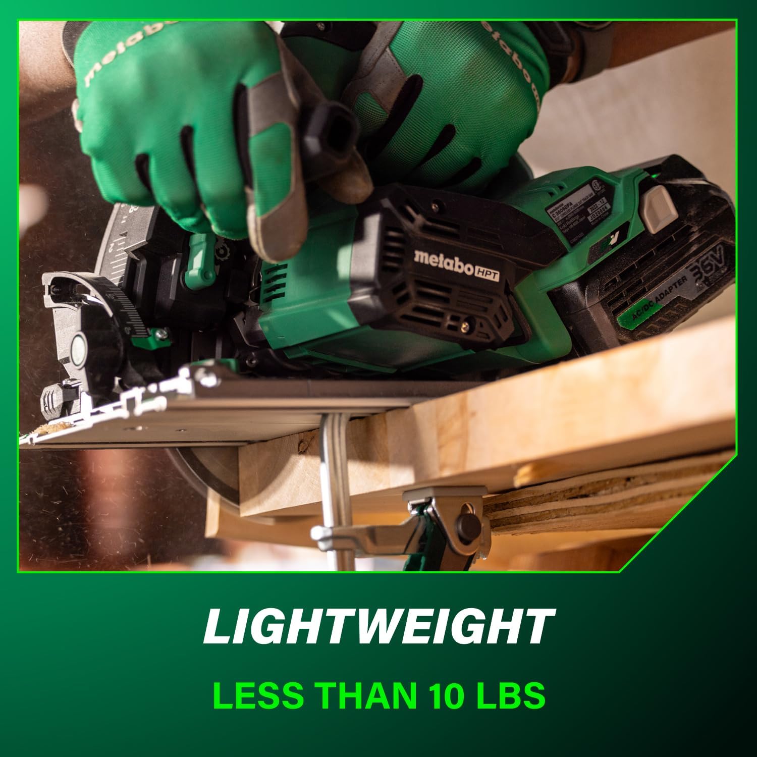 Metabo HPT 36V MultiVolt 6-1/2' Cordless Track Saw Kit, Adjustable Bevel -1 to 46°, Over 2-1/2' Cutting Depth, Lightweight Design, Includes 4.0Ah Metabo Battery and Rapid Charger, C3606DPA
