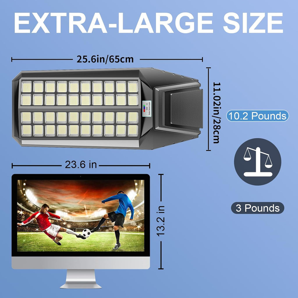 Solar Street Lights Outdoor Waterproof - Large 10000W Commercial Outdoor Solar Light Dusk to Down with Motion Sensor Remote Control LED Parking Lot Flood Lights for Yard Garden Walkway