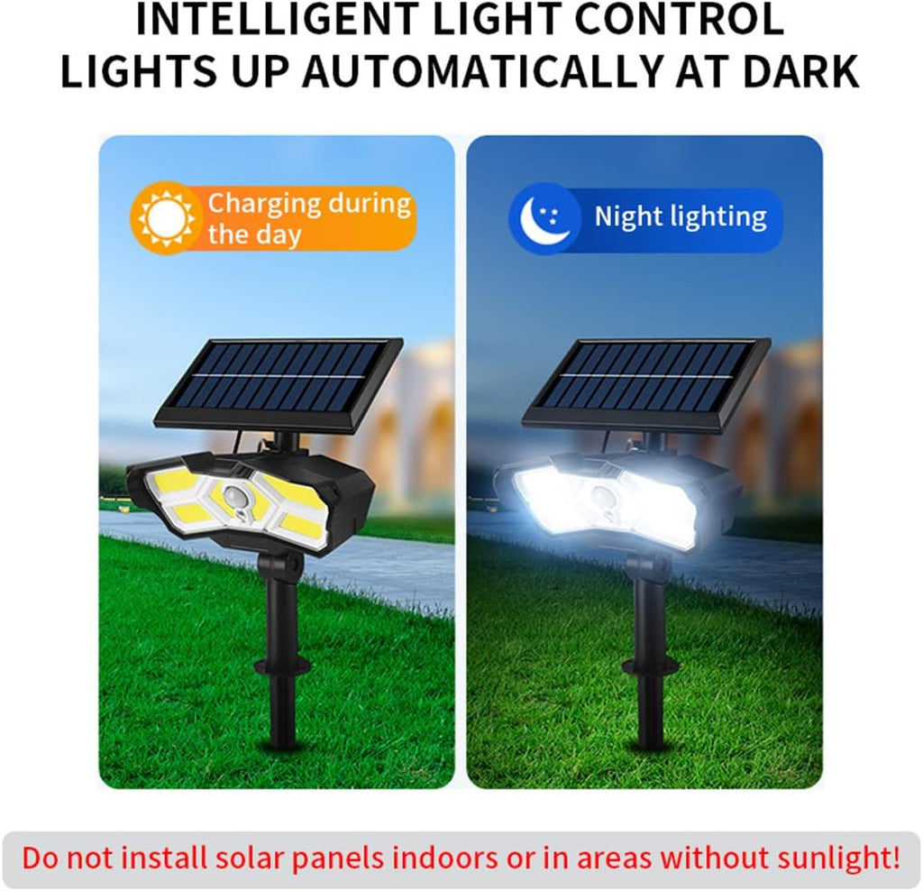 Solar Spot Lights Outdoor,126Leds Solar Landscape Spotlights Adjustable,IP65 Waterproof Solar Powered Garden Lights 2 in 1 for Yard Wall Driveway Porch Walkway Pool Patio,126SMD,4 pcs (1262 pcs)