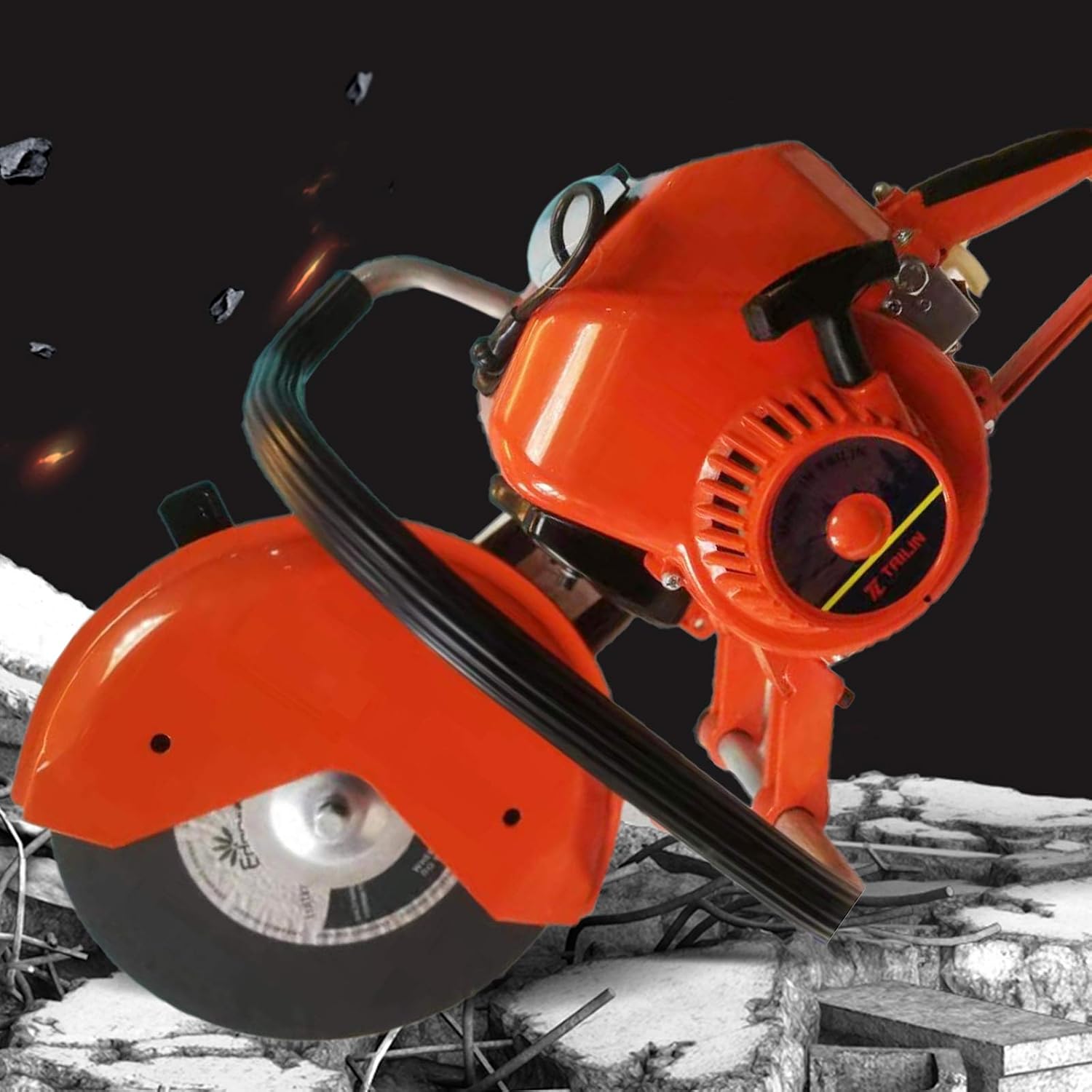 Circular Saw Cutter,Electric 106.8CC 2 Stroke Concrete Saw Tools,6.8HP Demolition Saw Concrete Cutter w/3.93 in Cutting Depth,Gas Power Cement Masonry Cutting Concrete Cut,Gasoline Cutting Saws