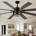 Bella Depot 72' Ceiling Fan with Light, Farmhouse Caged Chandelier Fan with Lights and Remote, Vintage Rustic Indoor Fandelier with Silent Motor for Dining Living Room Bedroom, (Bulbs not Included)