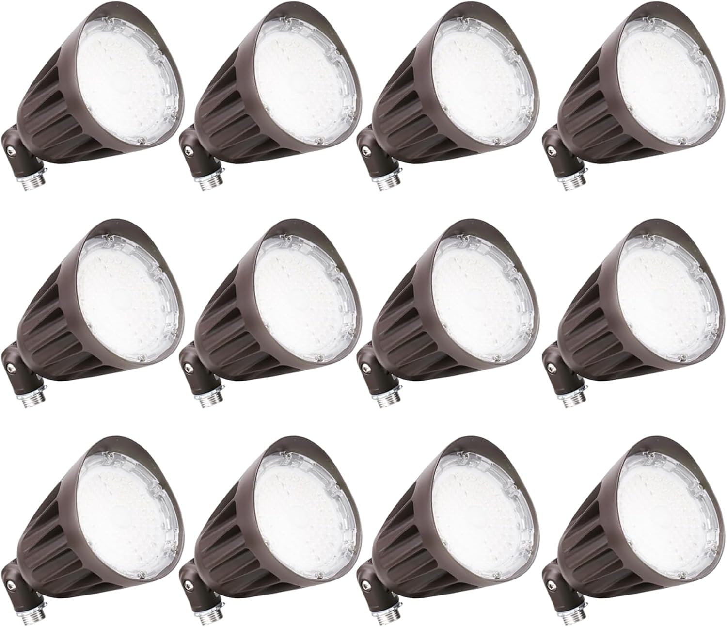25W LED Bullet Flood Light,3375 Lumens 3CCT Switch & Knuckle Mount 120-277V Dimmable Commercial Outdoor IP65 LED Landscape, 40° Beam Angle, 25W/20W/13W Changeable with photocell UL&cUL Listed, 12PACK