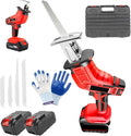 Cordless One-Handed Reciprocating Saw, Electric Bone Saw Butchers Saw, for Wood & Metal Cutting Reciprocating Saw, Lock Switch, with 4 Saw Tool-Free Blade Change/12 Gloves