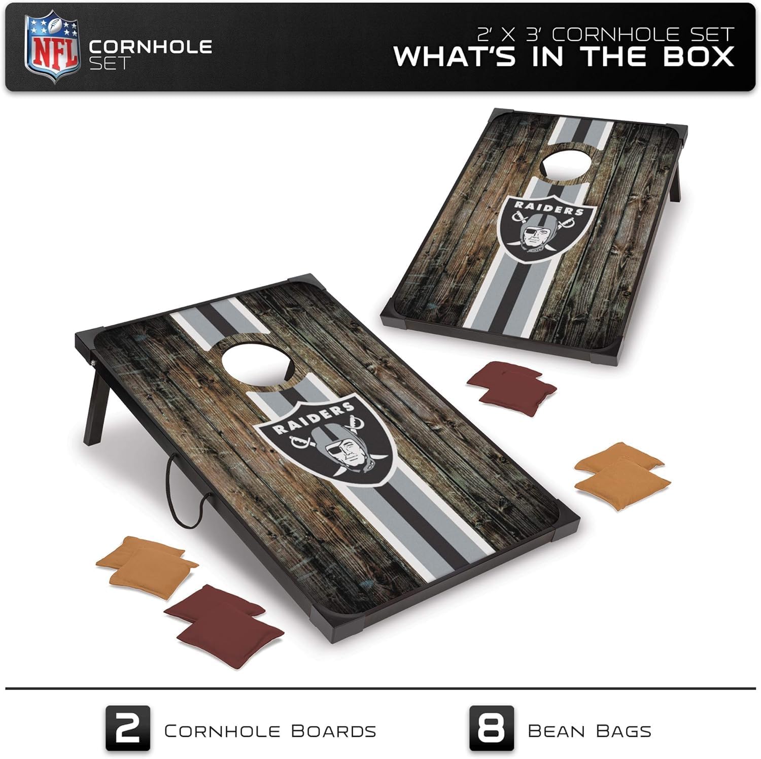 Wild Sports NFL 2' x 3' MDF Deluxe Cornhole Set - with Corners and Aprons
