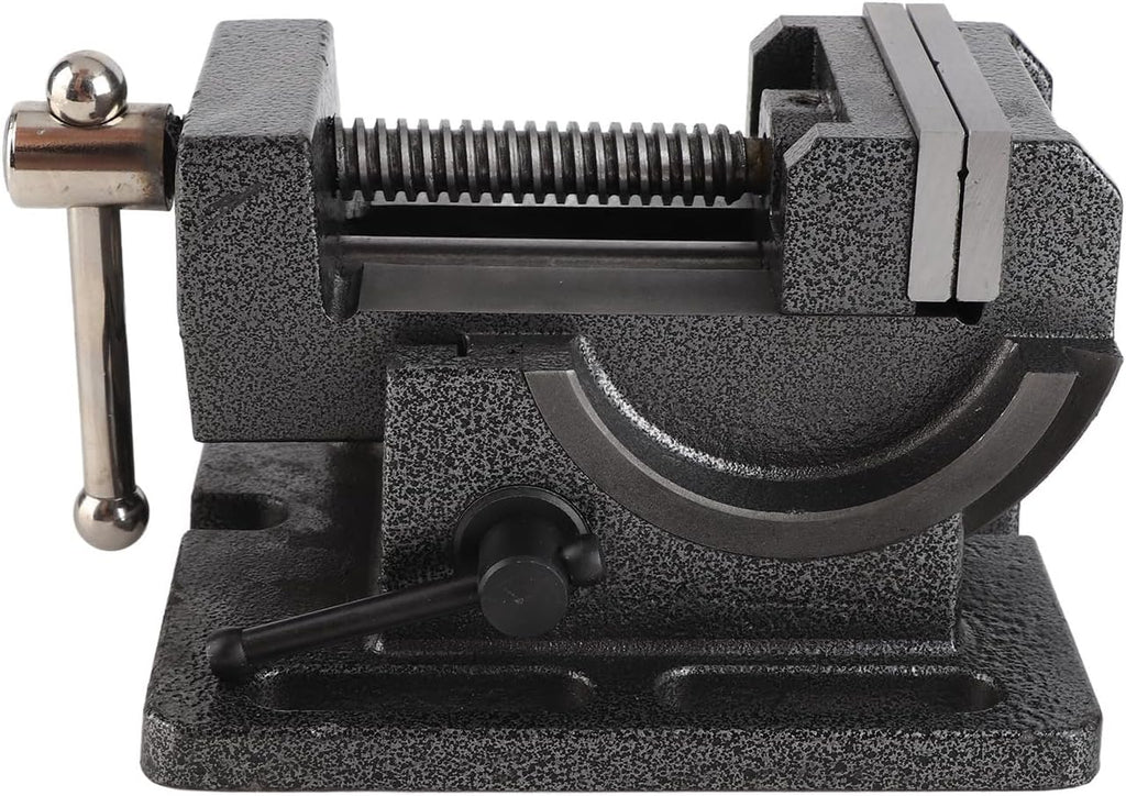 Drill Press Vise Cast Iron 3 Inch Tiltable Clamp On Vise Adjustable 0 90 Degrees High Strength Steel Jaws for Woodworking Metalworking Drilling Projects