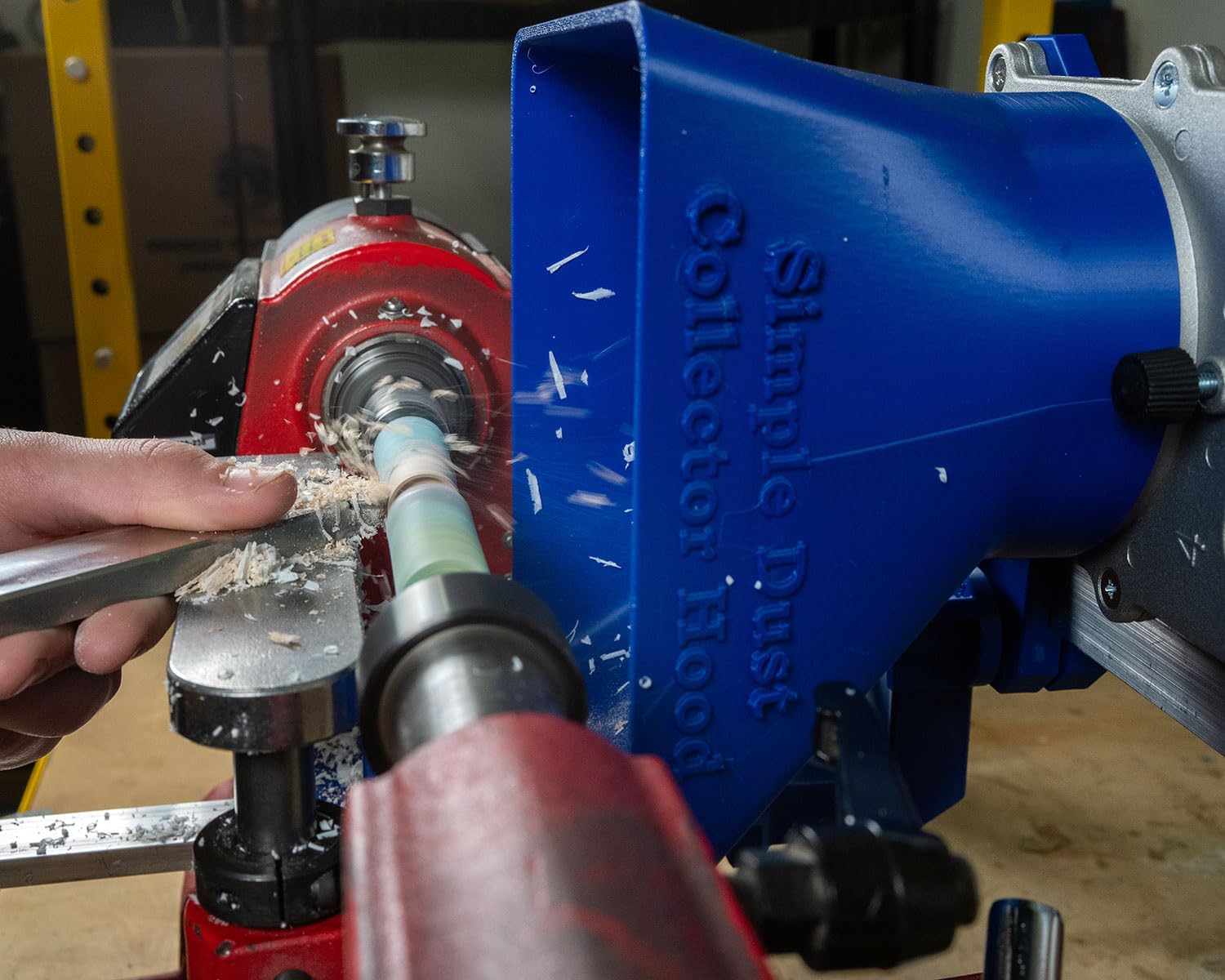 Simple Dust Collection System for Split-Bed Wood Lathe (Fits 4' Tubing, TurnCrafter Commander 10' Midi Lathe)