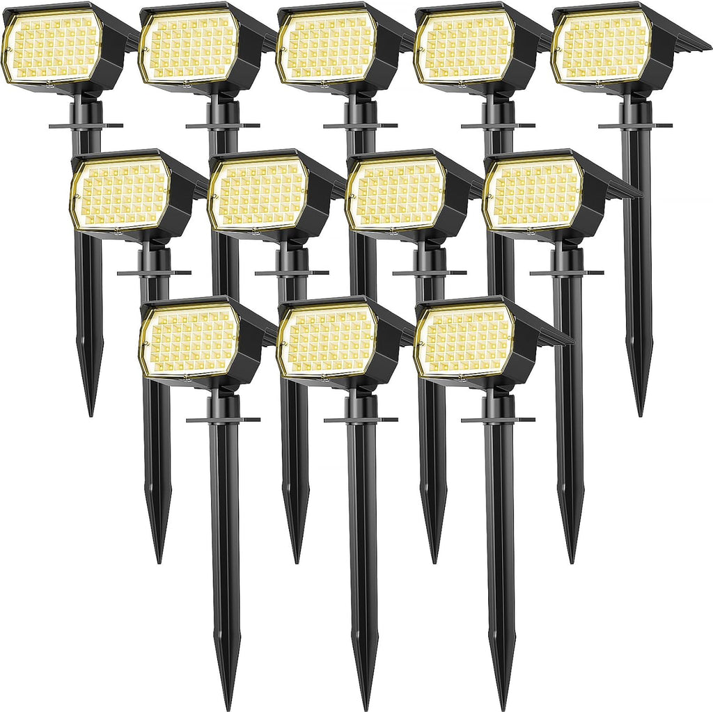 WENATY 46 LED Solar Spot Lights Outdoor Waterproof + 102 LED Solar Spotlights