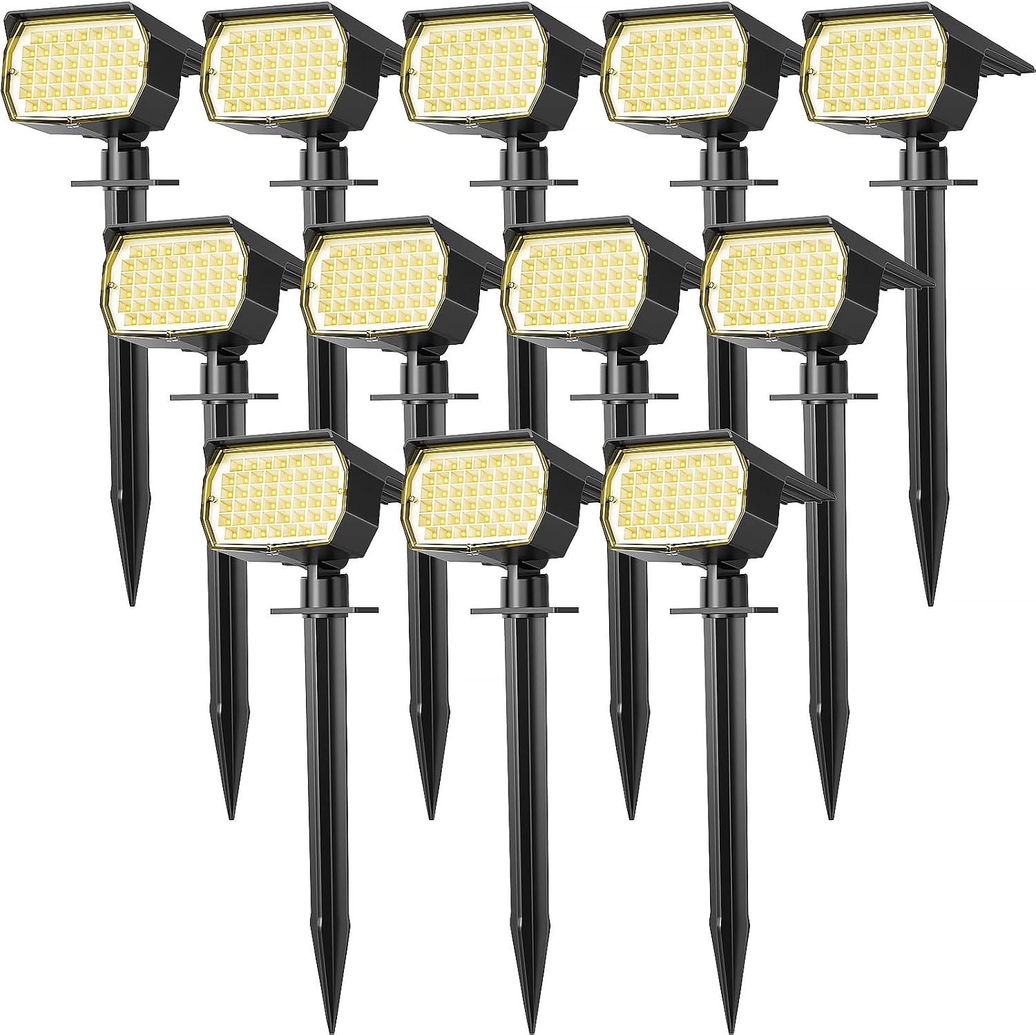 WENATY 46 LED Solar Spot Lights Outdoor Waterproof + 102 LED Solar Spotlights