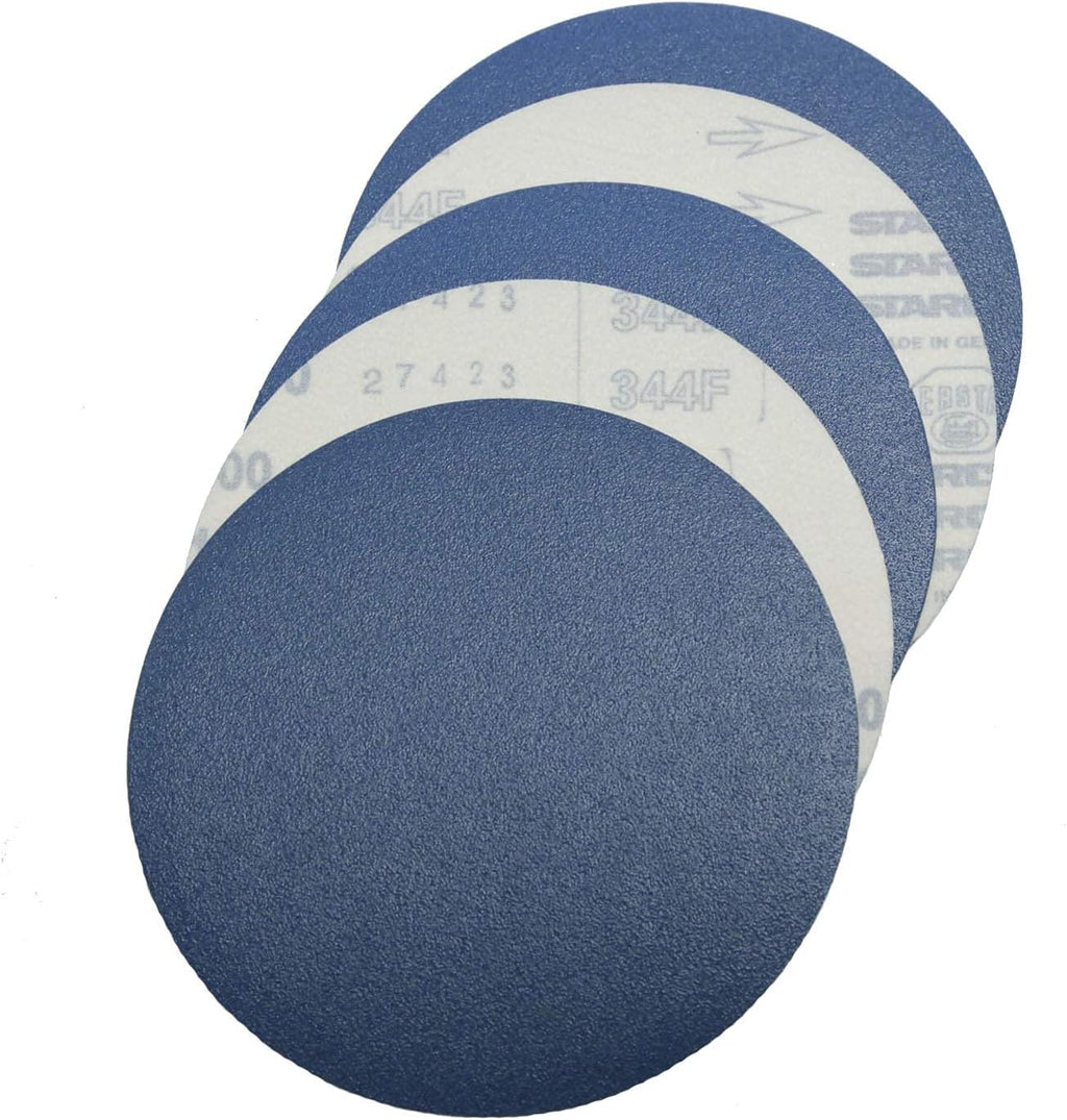 Starcke Premium 7 Inch Hook and Loop Grip Sanding Discs, 40 Grit, Pack of 50 – Heavy Duty No Holes Sand Paper Discs with Blue Zirconia for Orbital Sander, Wood Floors, Metal, and Sanding Pads