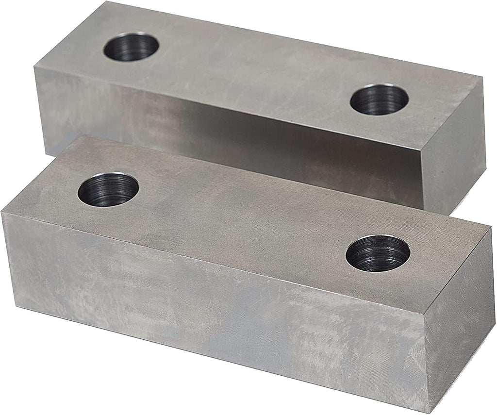 Machinable Metal Vise Jaws for Bench Vise 6 inch, 1.5'T x 2'W x 6'L, 1018 Carbon Steel, Set of 2