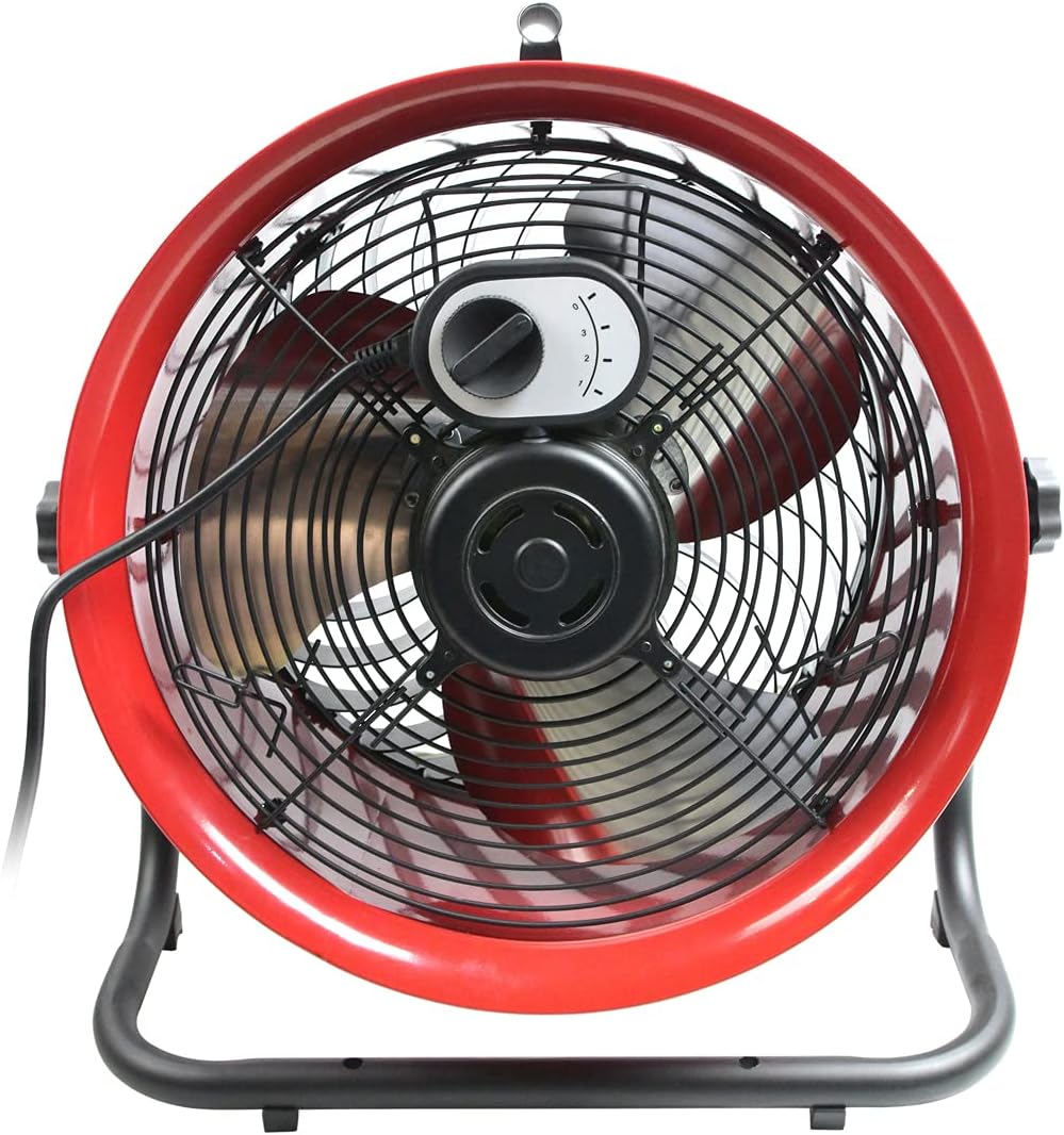 Maxx Air 16' High Velocity Turbo Fan with Pivoting Head - Efficient Air Circulation, High-Velocity Drum Fan Ideal for Home, Garage, or Workshop Use, Durable Construction, Easy Assembly