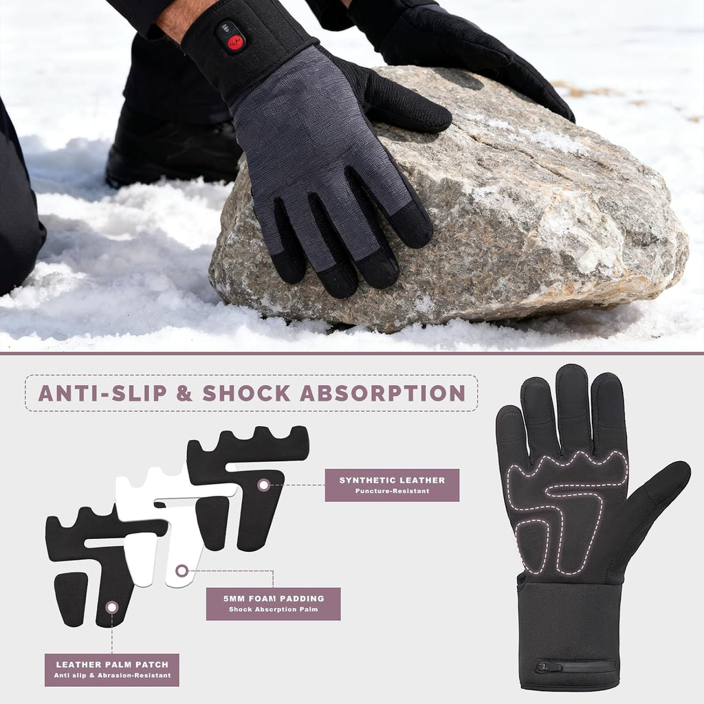 Heated Work Gloves for Men Women - Rechargeable Electric Heating Gloves, Windproof Thermal Gloves with Touchscreen