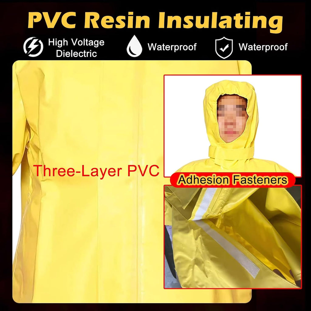 Electrical Safety Live Line Work Clothing & Gloves & Boots, High Voltage Insulation Electric Suit Smock for Workstation/Power Distribution Room(2 KV)