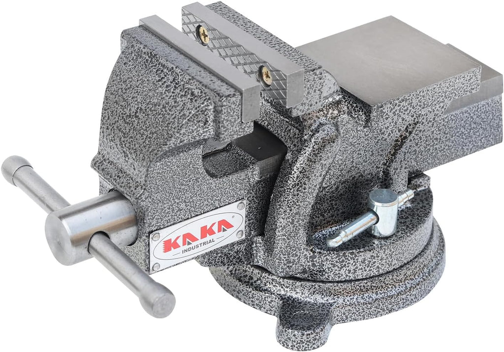 KAKA INDUSTRIAL Bench Vises 3 Inch Jaw Width, 3.5 Inch Jaw Opening Homeowner's Vise, Swivel Base Heavy Duty, for Drilling, Pipe Cutting, Woodworking HPS-75
