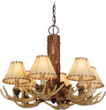 VAXCEL Lodge 6 Light Cream Rustic Antler Chandelier