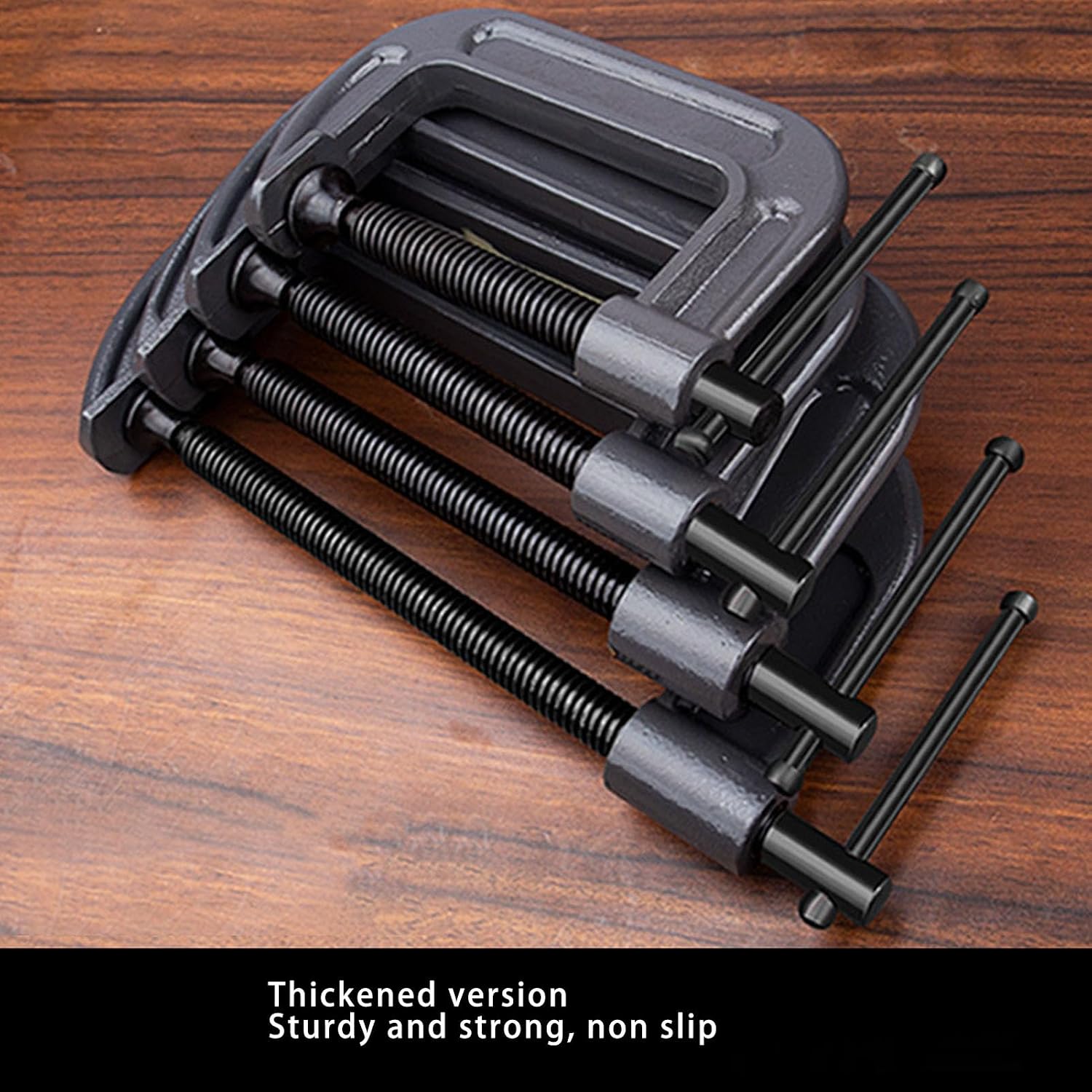 4 Piece Heavy Duty Steel C Clamp Set, Versatile 3in, 4in, 6in, 8in Clamps with Sliding T Handle and Grip, Mini Tiger Clamps for Woodworking, Welding, Building, Multiple Tasks (Industrial