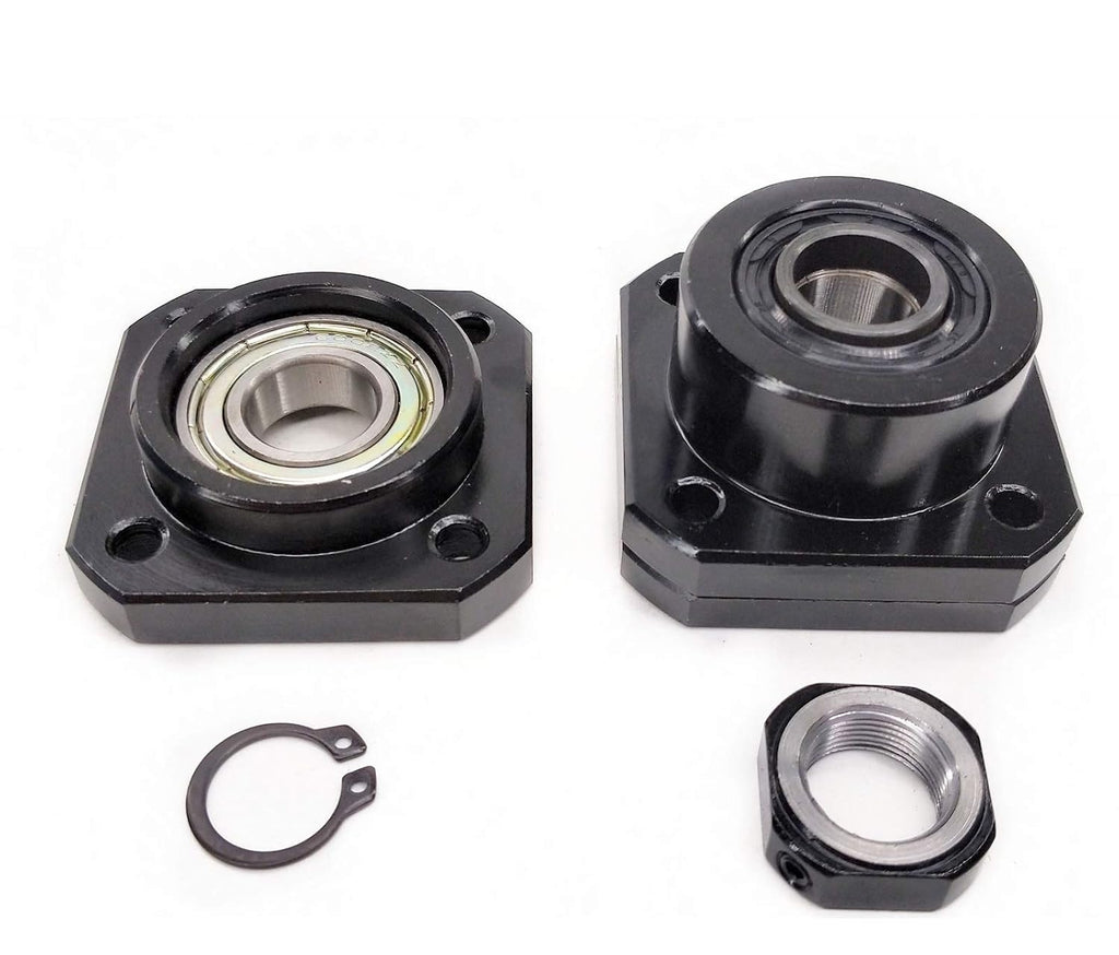 25mm Ballscrew Kit SFU2510 RM2510 Anti-Backlash Ball Screw, Length 18.9 inch / 480mm 10mm Pitch + Ball Screw Metal Nut + FK/FF15 Bearing End Supports + Coupler for CNC Machine