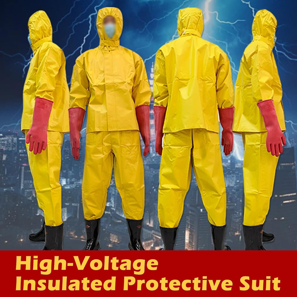 Electrical Safety Live Line Work Clothing & Gloves & Boots, High Voltage Insulation Electric Suit Smock for Workstation/Power Distribution Room(5 KV)