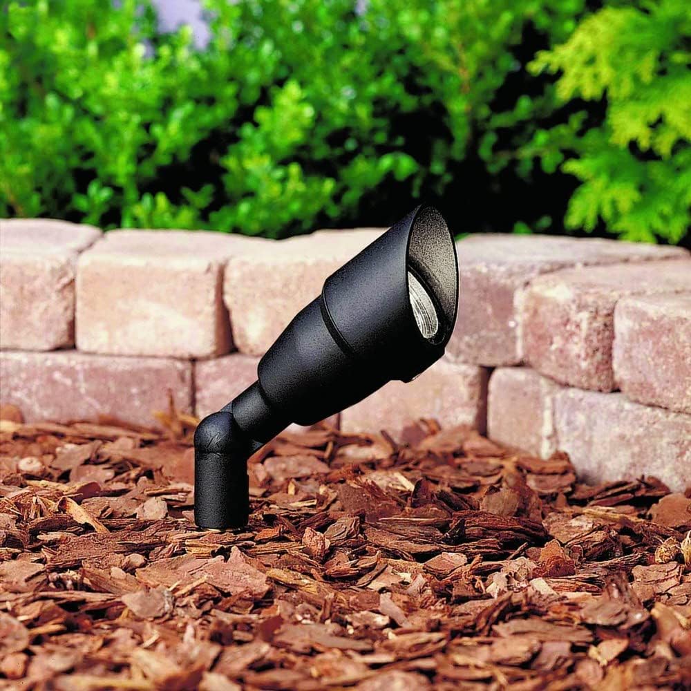 Kichler 7.5' Outdoor Accent Light in Textured Architectural Bronze, 12V LED Adjustable Spotlight, (7.5' L x 3' H),, 15374AZT