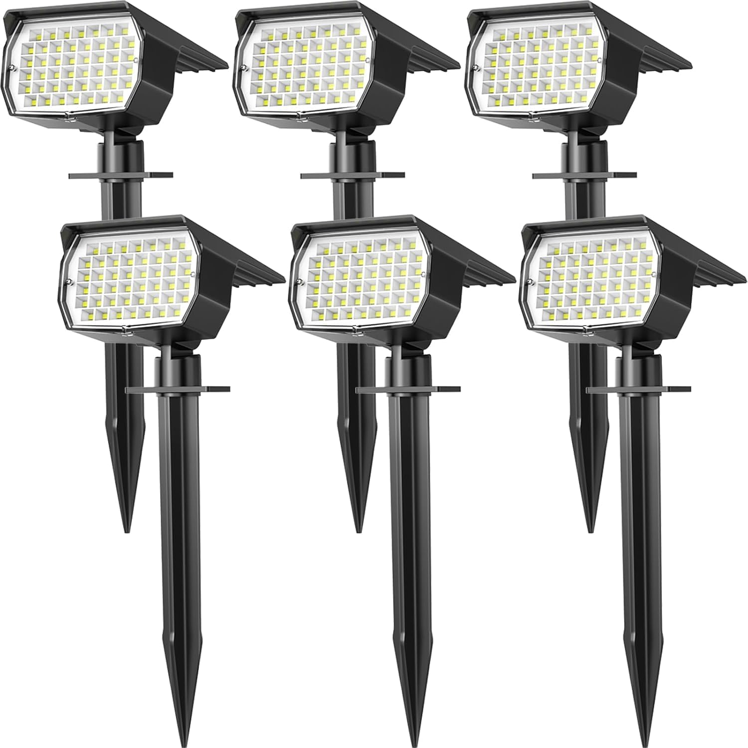 WENATY Solar Lights Outdoor Waterproof IP65, 46 LED 3 Lighting Modes Solar Powered Garden Yard Spot Solar Lights for Outside Landscape- 18 Pack (6 Pack Cool White+12 Pack Warm White)
