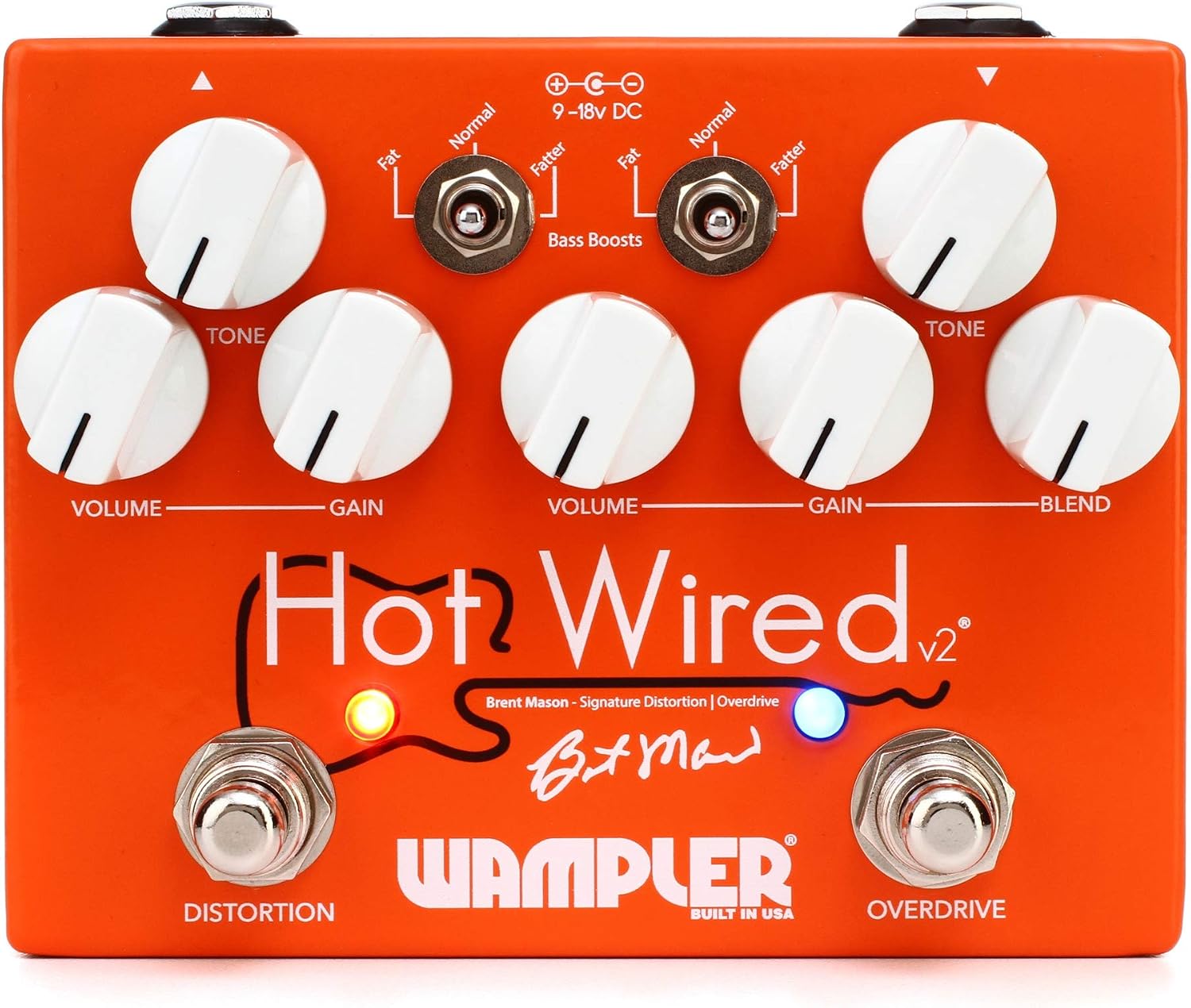 Wampler Hot Wired V2 Brent Mason Signature Distortion & Overdrive Guitar Effects Pedal