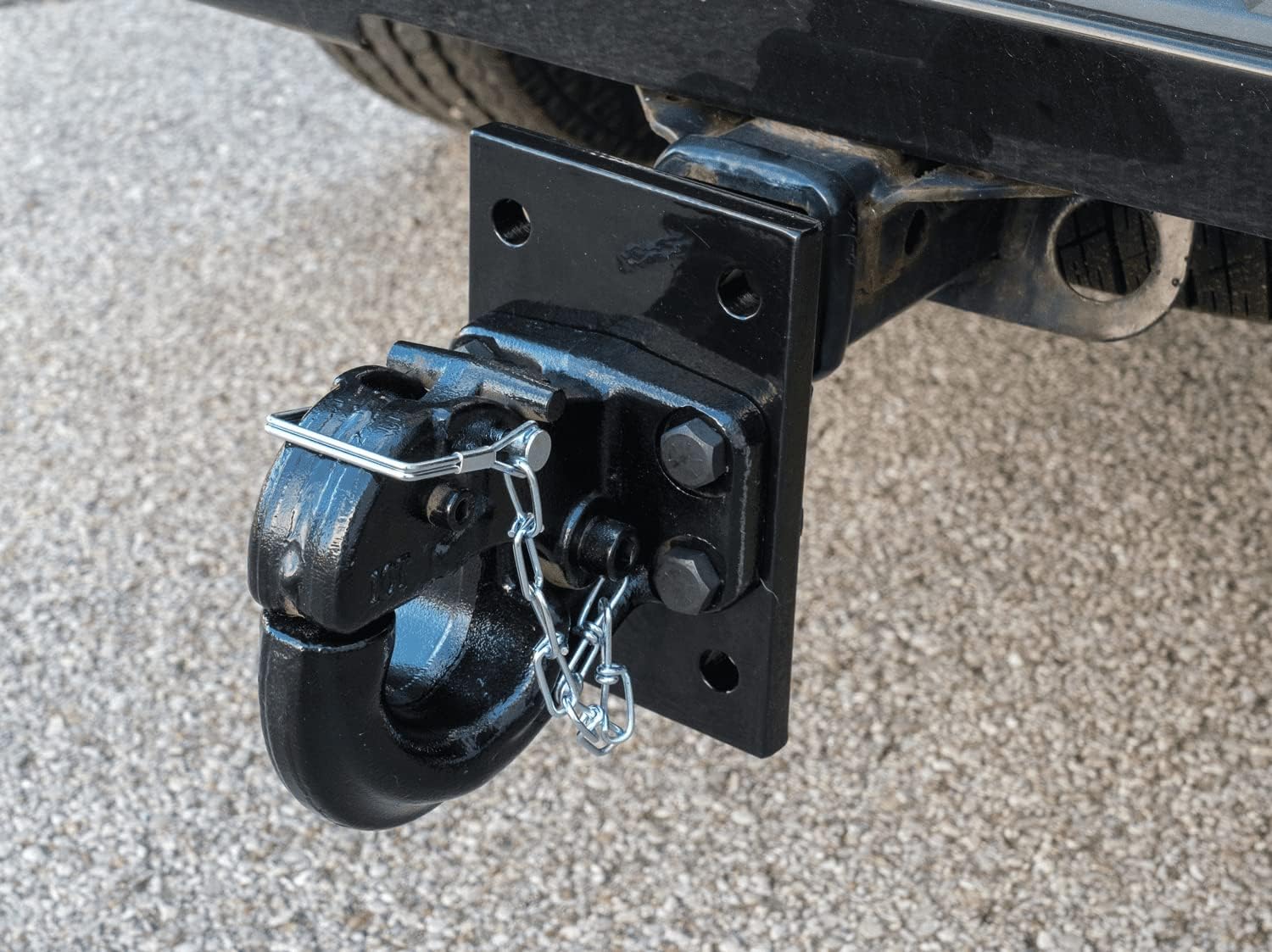 Mytee Products Mounting Plate with Pintle Hitch KIT: Pintle Hook Mounting Plate with 8 Ton 2 inch Ball for Trailers Bolt On Adjustable Pintle Hook Ball Combo - Powder-Coated, Heavy-Duty