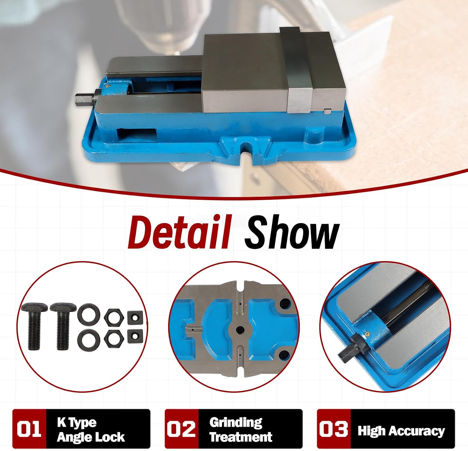 findmall Accuracy Mill Vise Without Base 6 X 5-1/2' for Milling Shaping and Drilling Machines