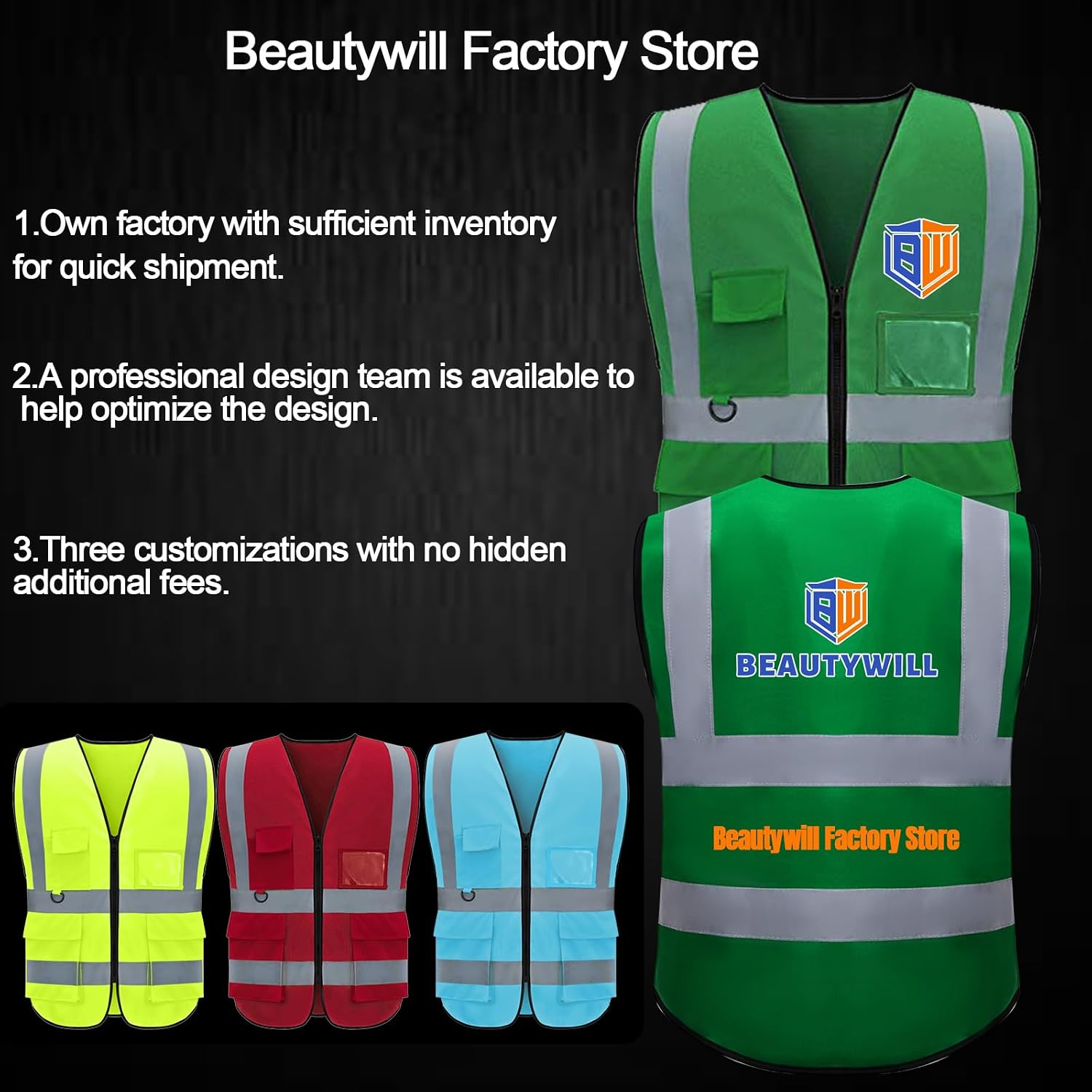 Custom Safety Vest Class 2 High Visibility Reflective Vest