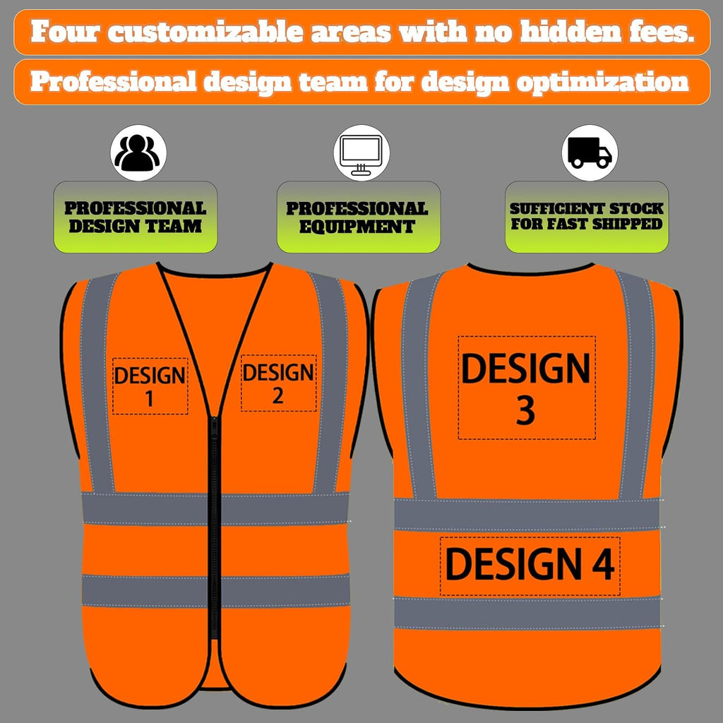 BeautyWill Bulk Custom Logo Safety Vest High Visibility Reflective Work Vests