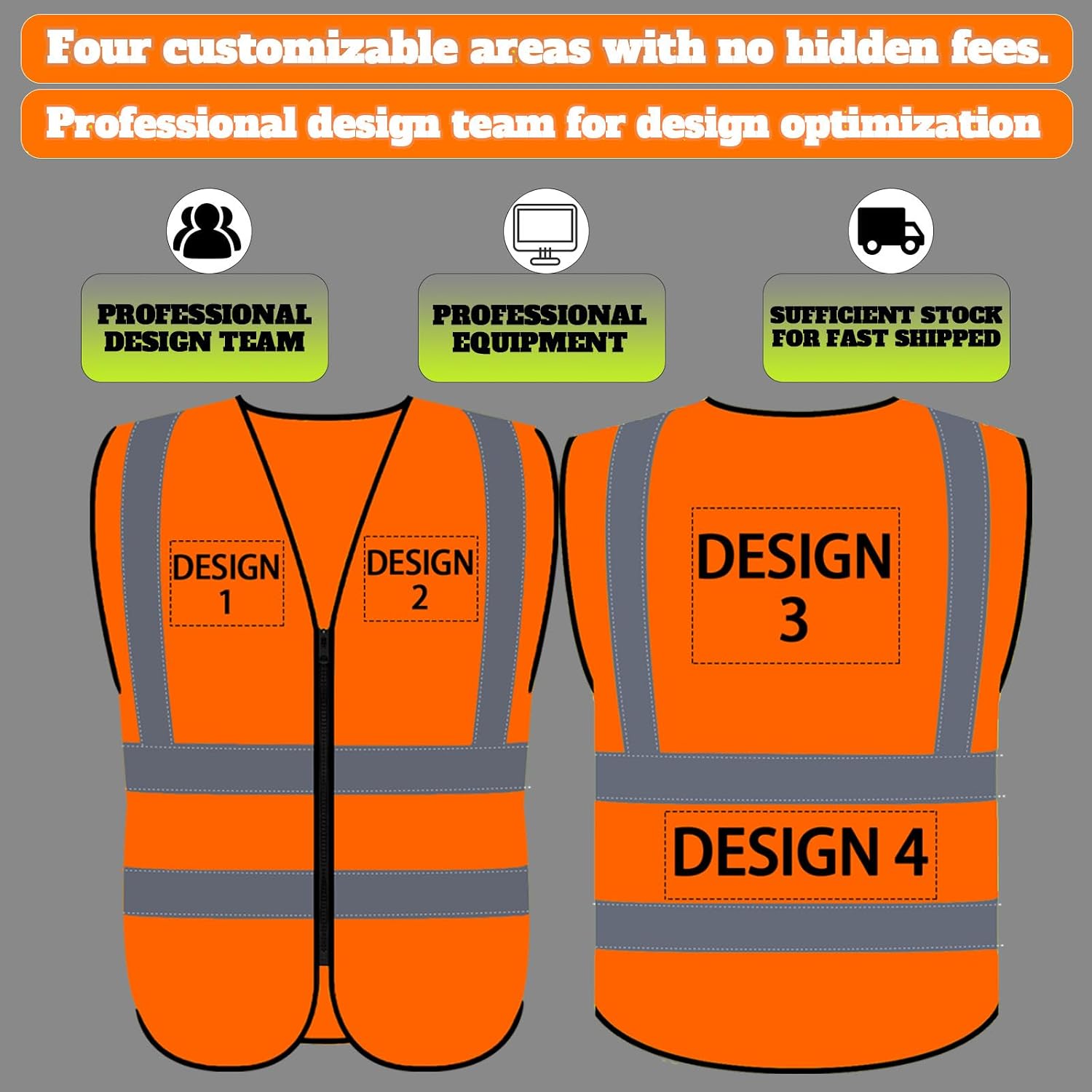 BeautyWill Bulk Custom Logo Safety Vest High Visibility Reflective Work Vests