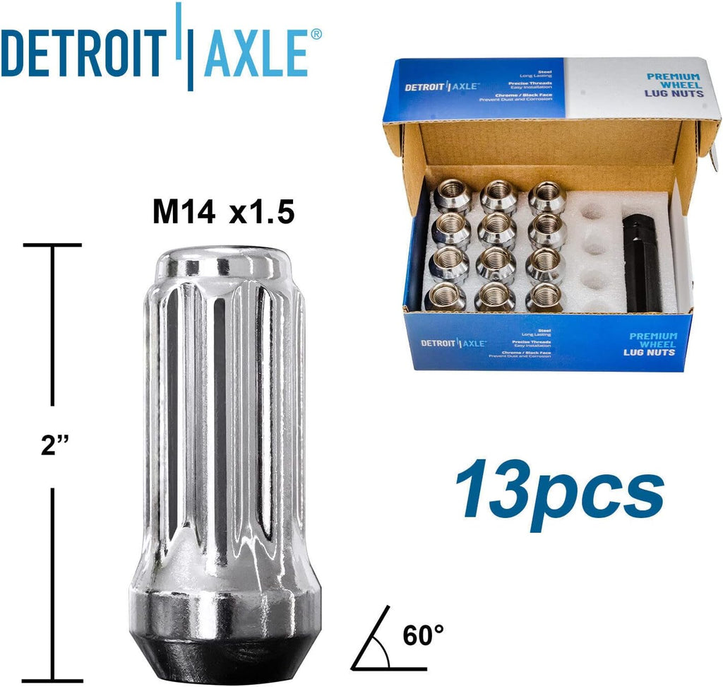 Detroit Axle - 4WD Front End Kit for 2007-2013 Chevy Silverado 1500 GMC Sierra 1500 Cadillac Escalade, Wheel Bearing Hubs Upper Control Arms Tie Rods Sway Bars Ball Joints Wheel Lug Nuts Socket Keys