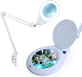 Neatfi Elite XL HD Super LED Magnifying Lamp with Clamp – 7' Glass Lens, 5-Diopter, 6500K Daylight | Glare-Free, Adjustable Arm | Reading, Sewing & Crafting (7 Inch Lens, White)