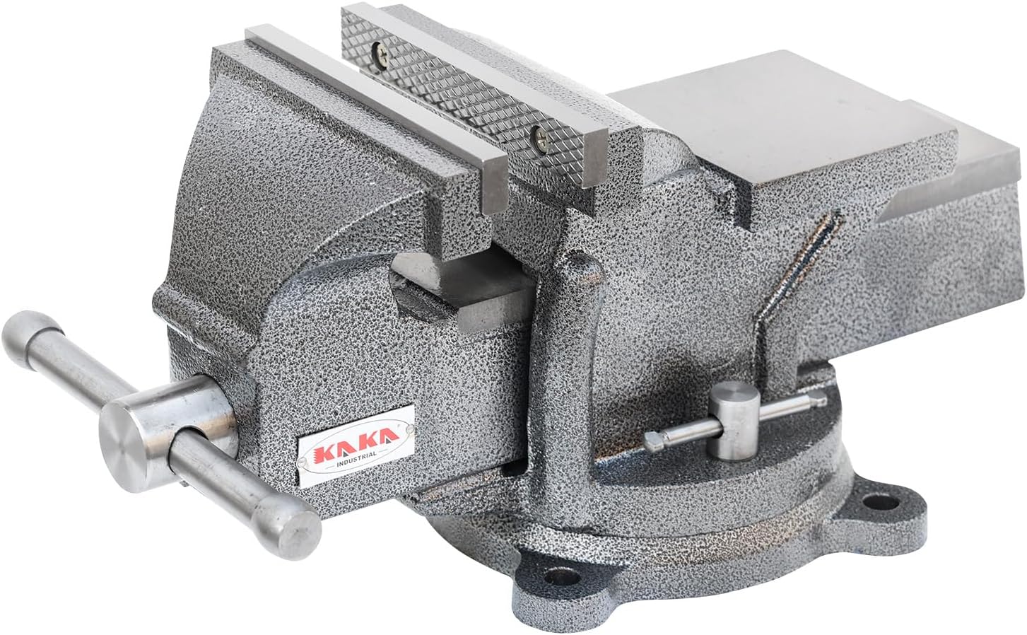 KAKA INDUSTRIAL Bench Vises 6 Inch Jaw Width, 6 Inch Jaw Opening Homeowner's Vise, Swivel Base Heavy Duty, for Drilling, Pipe Cutting, Woodworking HPS-150