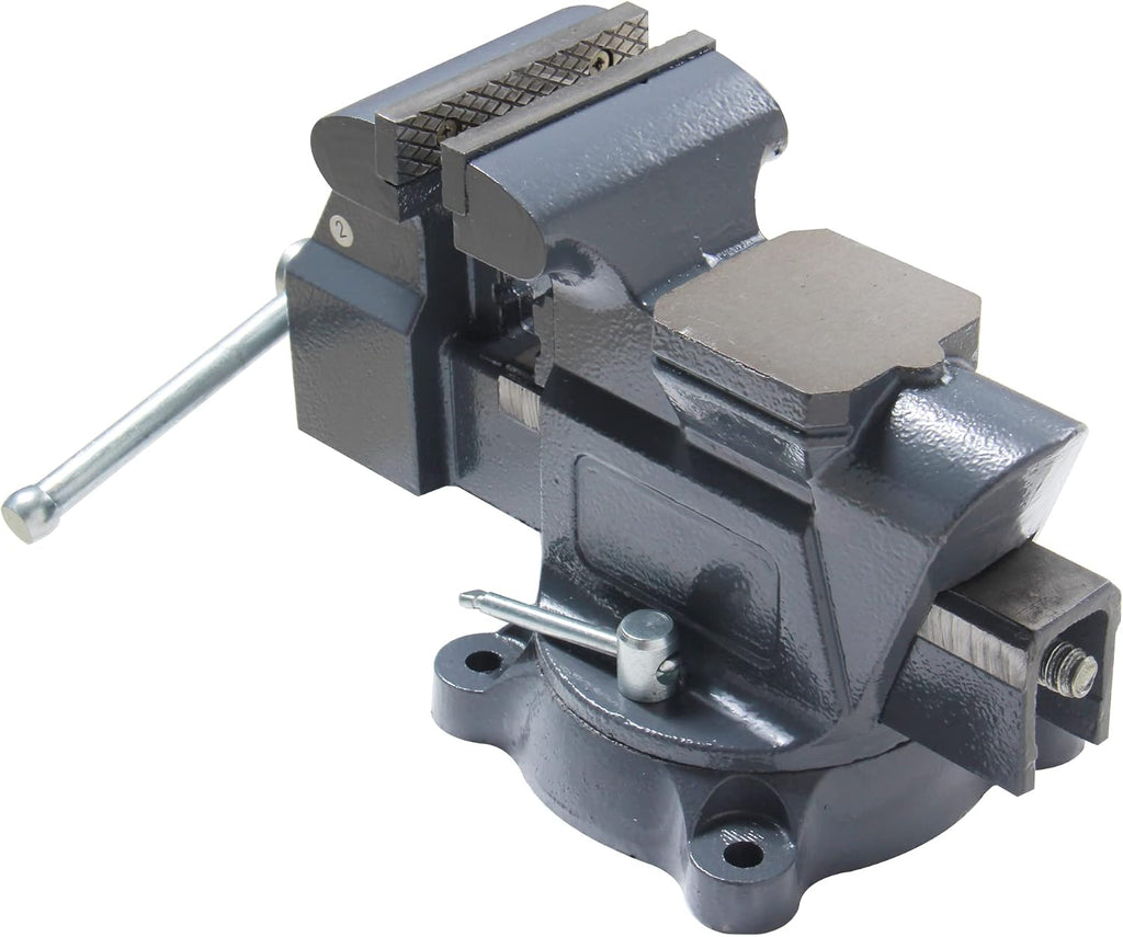 KAKA INDUSTRIAL Bench Vises 5 Inch Jaw Width, 5 Inch Jaw Opening Homeowner's Vise, Swivel Base Heavy Duty, for Drilling, Pipe Cutting, Woodworking AVS-125