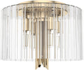Hunter - Gatz 4-light Alturas Gold, Medium Size Flush Mount Light, Dimmable, Modern Style, Round Shaped, for Bedrooms, Kitchens, Dining, Living Rooms - 19690