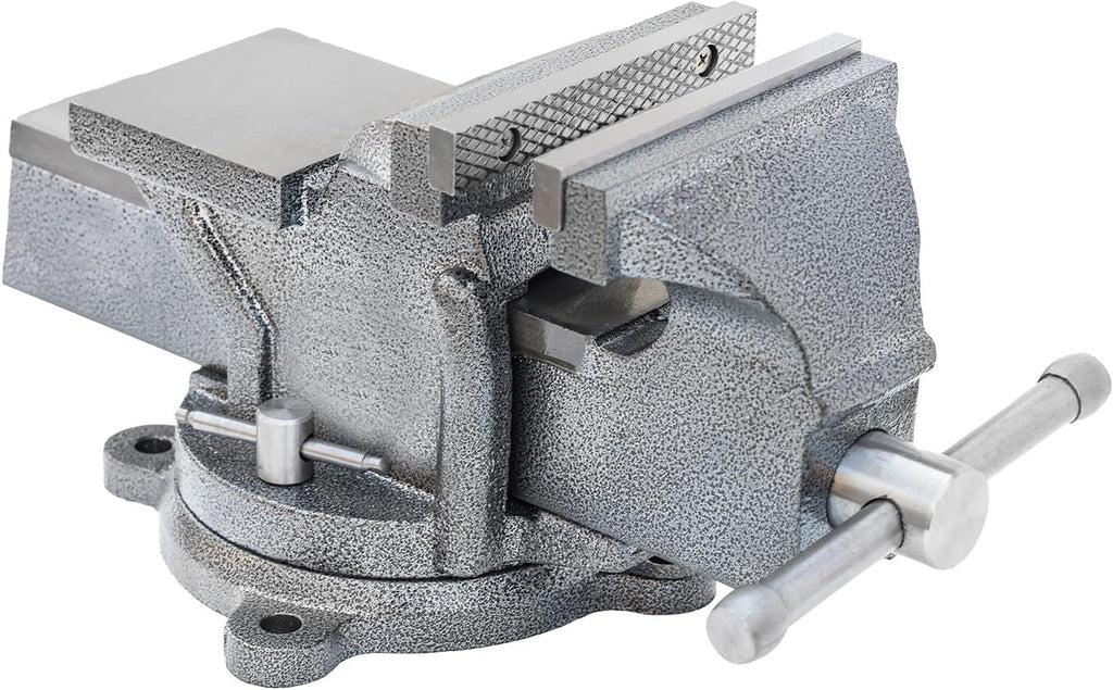 KAKA INDUSTRIAL Bench Vises 6 Inch Jaw Width, 6 Inch Jaw Opening Homeowner's Vise, Swivel Base Heavy Duty, for Drilling, Pipe Cutting, Woodworking HPS-150