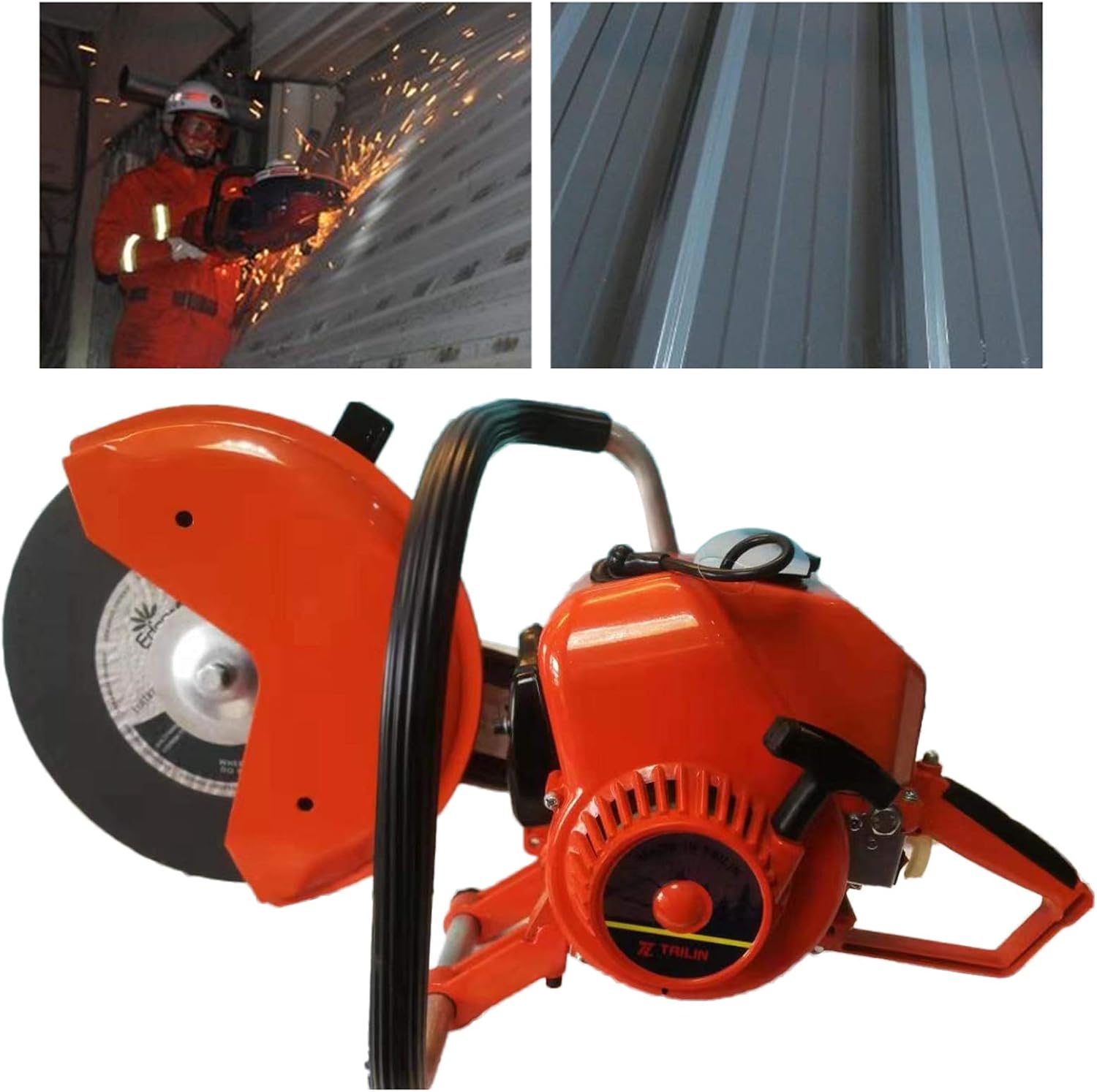 Circular Saw Cutter,Electric 106.8CC 2 Stroke Concrete Saw Tools,6.8HP Demolition Saw Concrete Cutter w/3.93 in Cutting Depth,Gas Power Cement Masonry Cutting Concrete Cut,Gasoline Cutting Saws