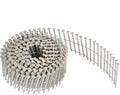 3600Pcs Siding Nail Coil Wire 15 Degree Coil Wire 2-1/2 inch x 0.09 inch Ring Shank 304 Stainless Steel Wall Nails Small Cap Coil Nails Cap Rim Cocking 5.3-5.6 mm