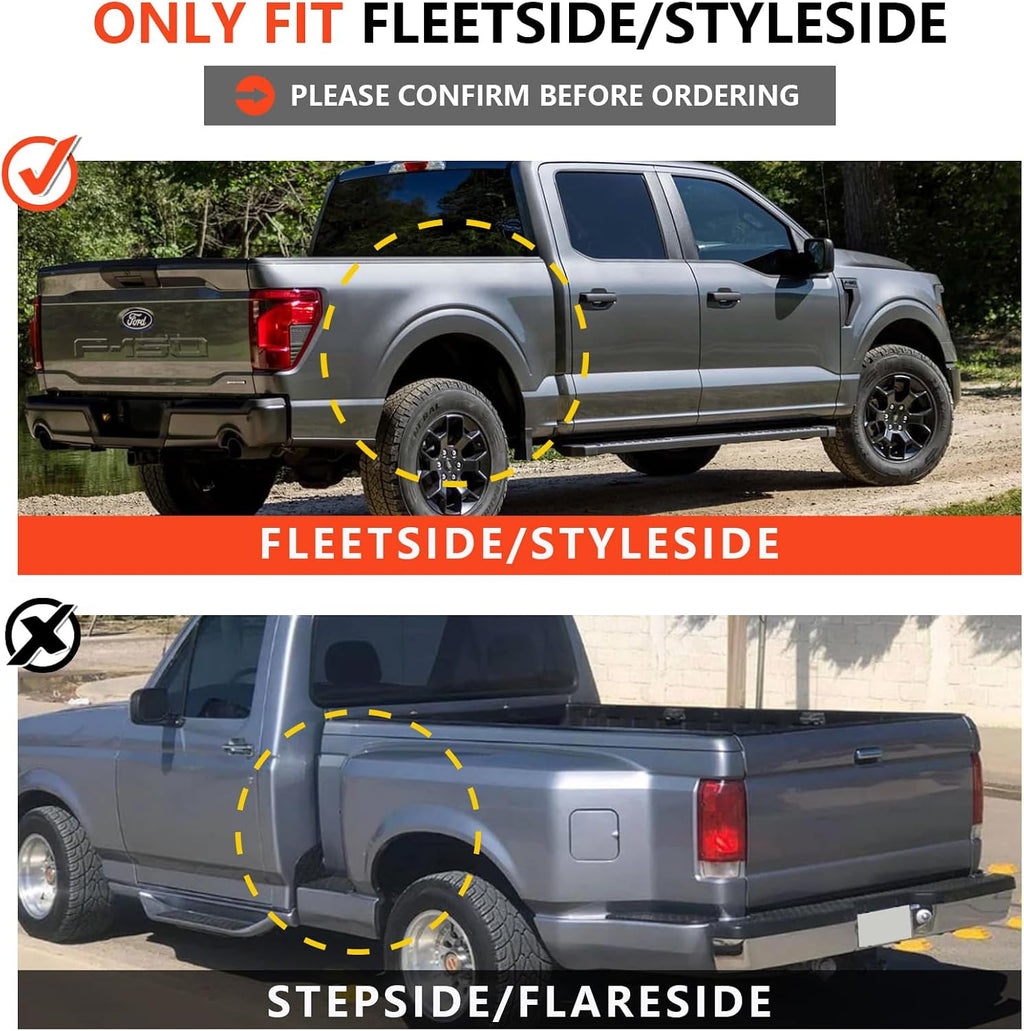 Soft Roll Up Bed Cover Compatible for 2007-2013 Silverado Sierra 1500 New Body | 2007-2014 Silverado Sierra 2500 HD 3500 HD New Body 6.5ft Truck Tonneau Cover | Fleetside