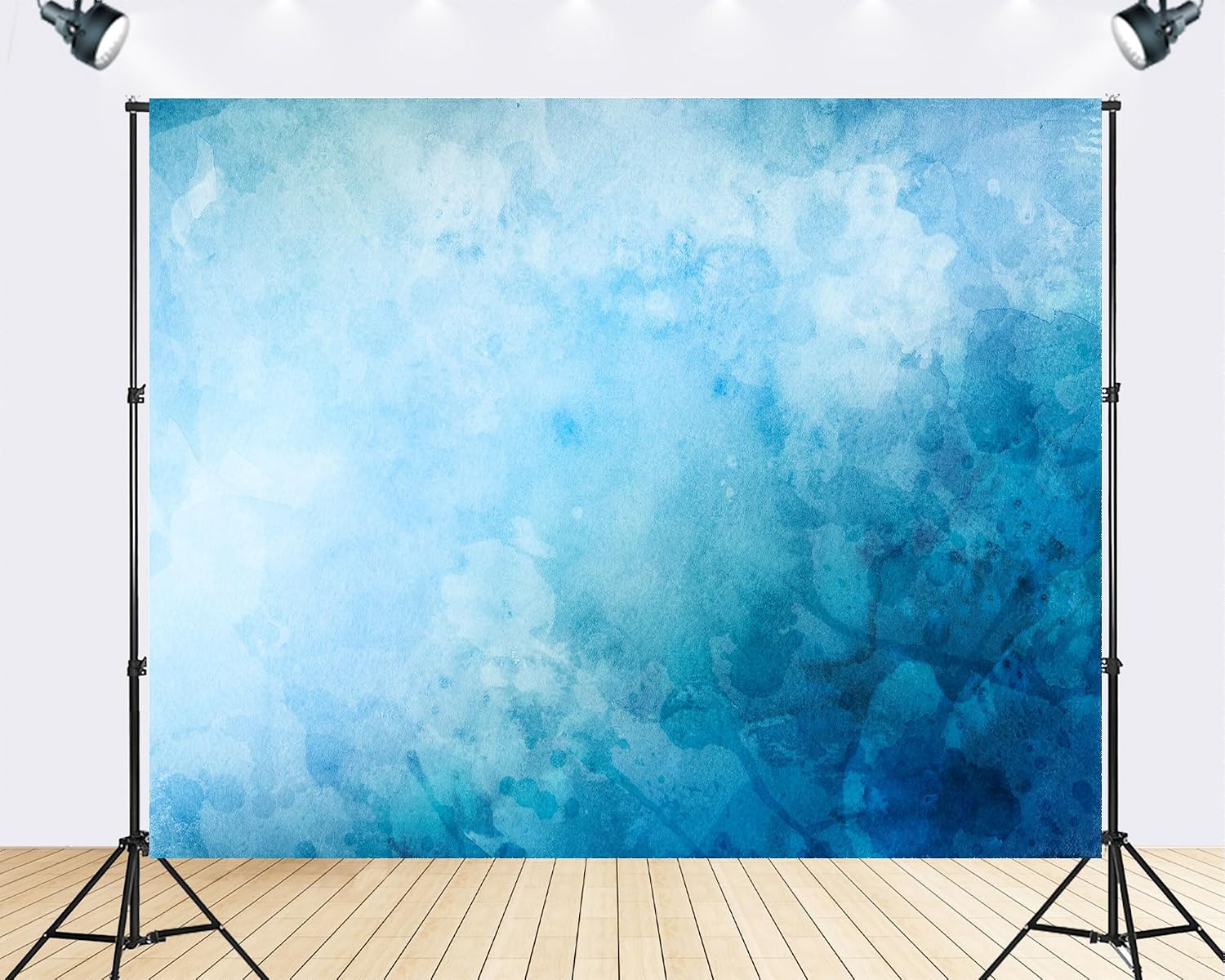 Trykid 20x10ft Light Blue Teal Watercolor Texture Backdrop Soft Abstract Wash Artistic Paper Craft Design Background Scrapbook Tapestry Decoration Photo Studio Prop Fabric