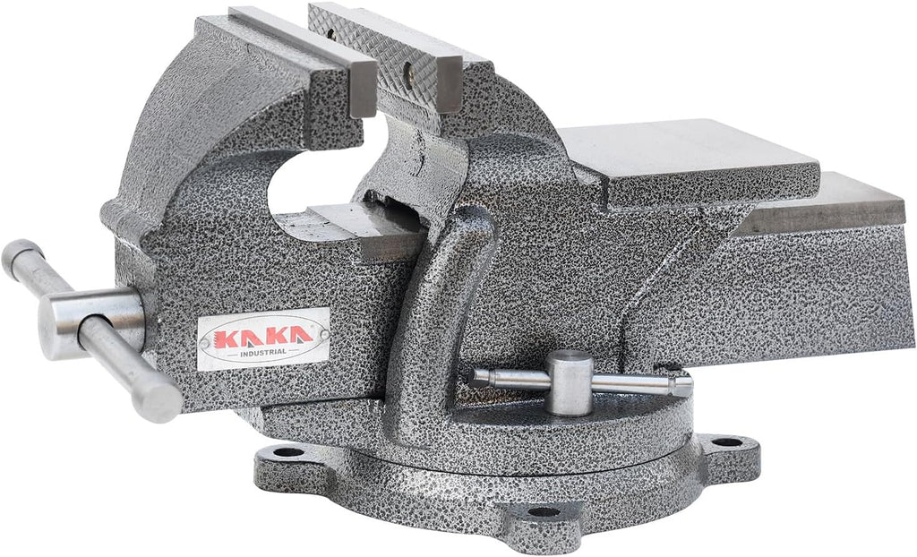 KAKA INDUSTRIAL Bench Vises 5 Inch Jaw Width, 5.1 Inch Jaw Opening Homeowner's Vise, Swivel Base Heavy Duty, for Drilling, Pipe Cutting, Woodworking HPS-125