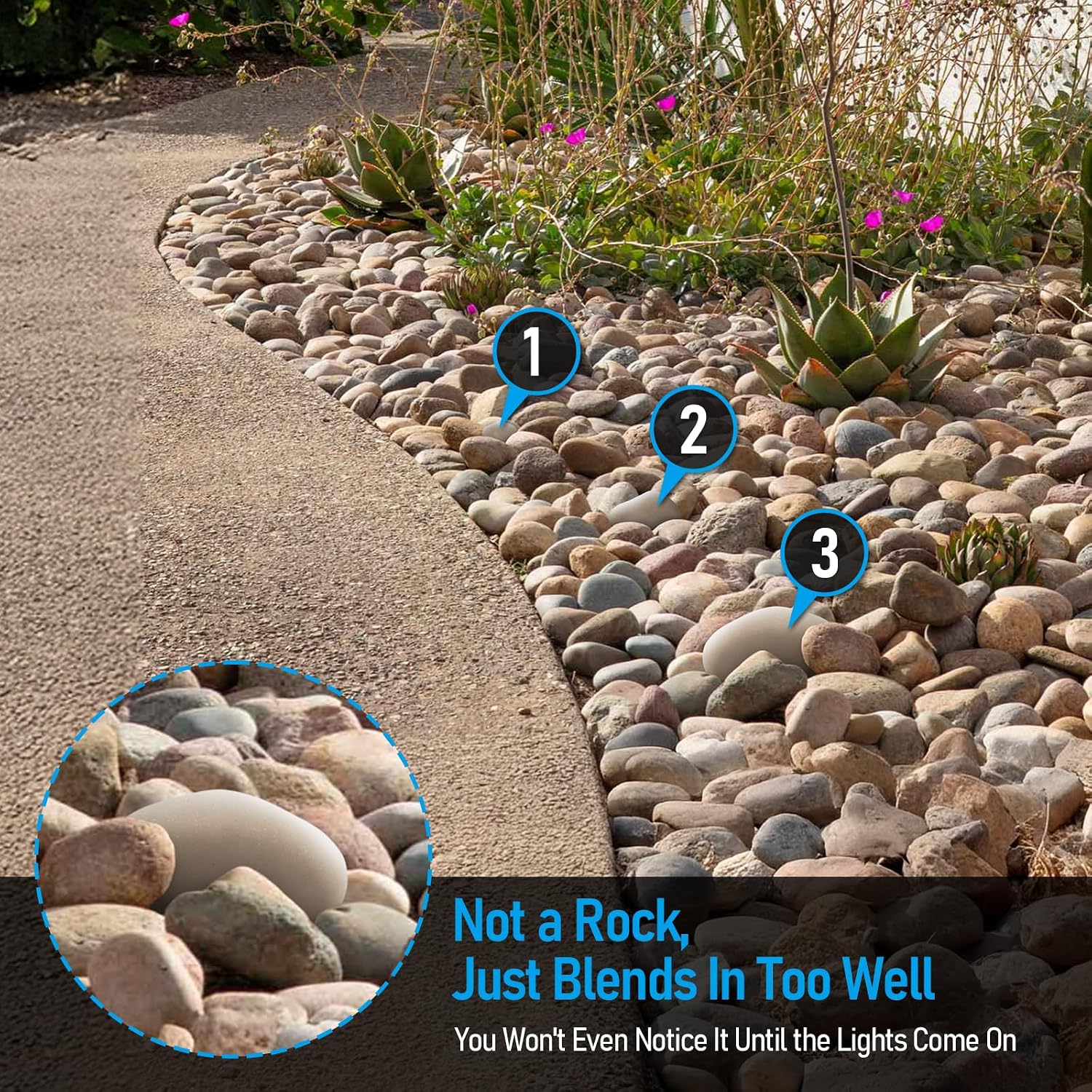 LEONLITE 4-Pack Low Voltage LED Landscape Spotlight, Aluminum, ETL Listed, IP65 Waterproof, 3000K Warm White Bundle 3Pcs 5CCT LED Low Voltage Pebble Shape Lights Outdoor, 12-24V AC/DC, IP68 Waterproof